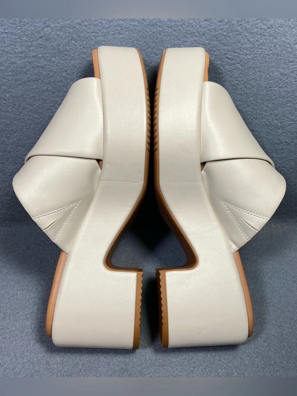 Nordstrom Chunky Heels Platform Beige Sandals, Y2K Inspired Edgy, Women’s Sz 9 M